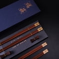 thumbnail image 3 of High Quality Premium Natural Red SandalWood Chopsticks Gift Box Packaging Household Cutlery Tableware Set Chinese Chopsticks (Blue E), 3 of 7