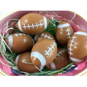 Easter Decorations Fillable Eggs - Set of 6 Sports Eggs (Football)