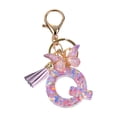 thumbnail image 4 of Llavero de resina con adornos para niñas, llavero con alfabeto inglés, llavero Q Q, 4 of 9