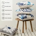 thumbnail image 3 of Blue Decorative Throw Pillow Covers 16x16 Set of 4, Blue and Grey Modern Daisy Floral Pillows Linen Pillow Covers for Couch Sofa Living Room, 3 of 6