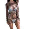 thumbnail image 5 of Franhais Women's Sunscreen Cover-Up Dresses, Sleeveless Pearls Sheer Summer Beachwear Holiday Midi/Maxi, 5 of 9