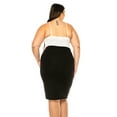 thumbnail image 3 of Women's Plus Size Solid Pencil Skirt with Banded Waist - Stretchy, 3 of 6