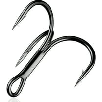 FISHING HOOKS, BARBLESS BRONZE TREBLE HOOK, 12 COUNT OF SIZE 14/0