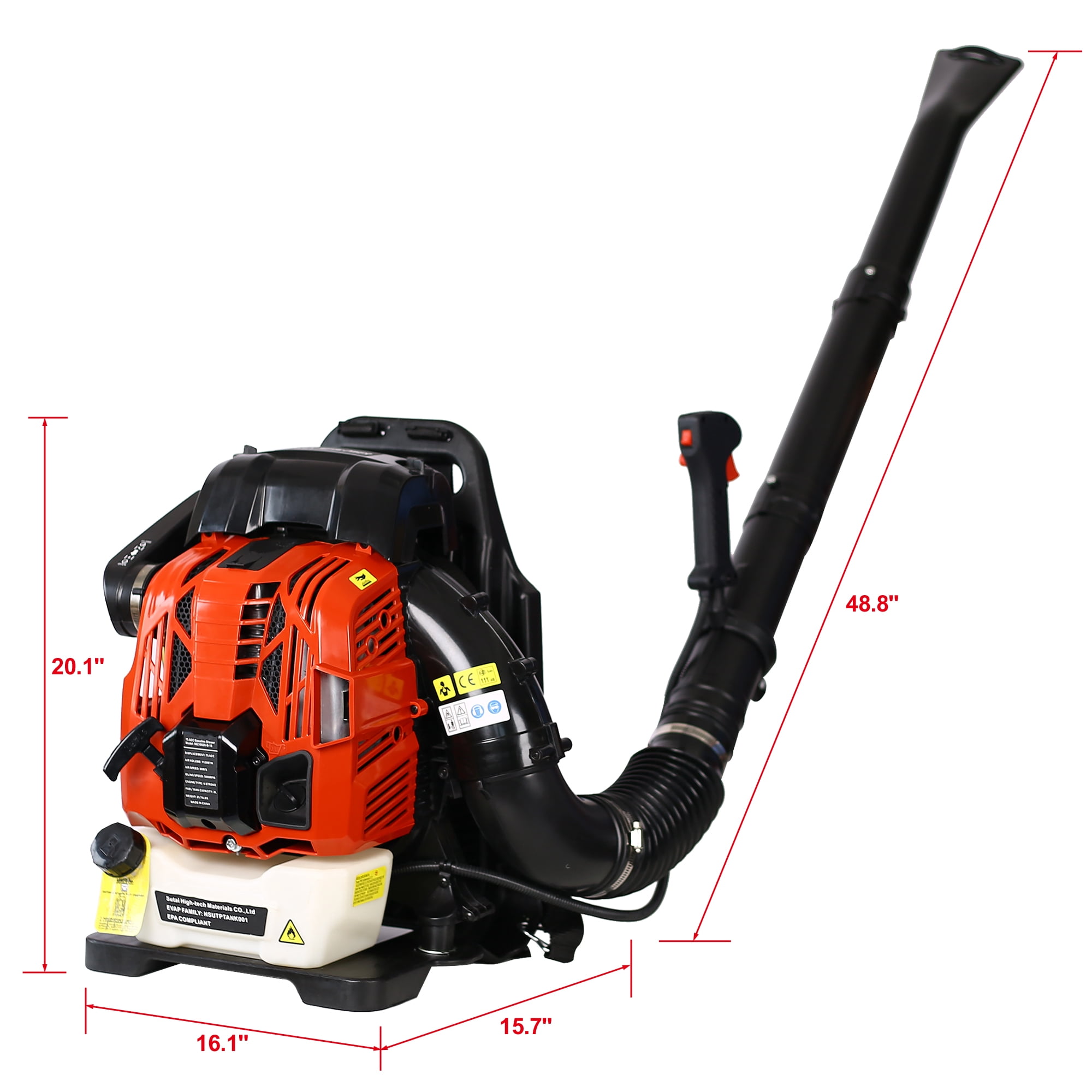 SESSLIFE Backpack Gas Powered Leaf Blower, 76CC 4 Stroke, EPA Passed, TE2785