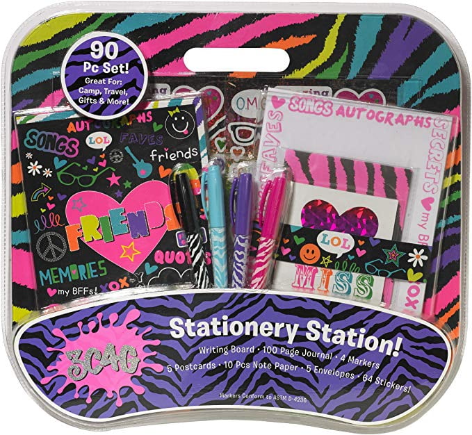 Zebra Stationery Station With Writing Board, Journal, Markers, and More