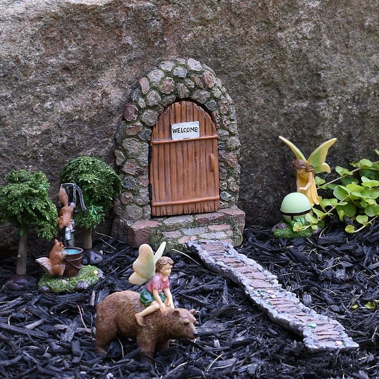 Mini Stone Doorway Fairy Garden Welcome Door Miniature Dollhouse Decor Accessory Mini Stone Doorway Fairy Garden Welcome Door Miniature Dollhouse Decor Accessory