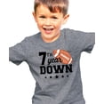 thumbnail image 2 of 7th Year Down Football Shirt for 7 Year Old Sports Theme Seventh Birthday Party Tee Granite Heather Shirt 5-6, 2 of 6