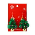 thumbnail image 5 of ievspot 1 Pair Women Christmas Earrings Christmas Tree Elk Santa Bell Shape Decor Hoop Earrings New Year Party Hanging Earrings Lady Jewelry, 5 of 6