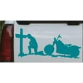 thumbnail image 1 of Christian Biker Kneeling at The Cross Car or Truck Window Decal Sticker, 1 of 1