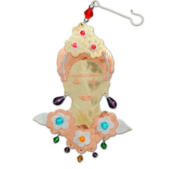 Mexican Artist Metal Christmas Tree Ornament Fair Trade 5 Inch Multicolor