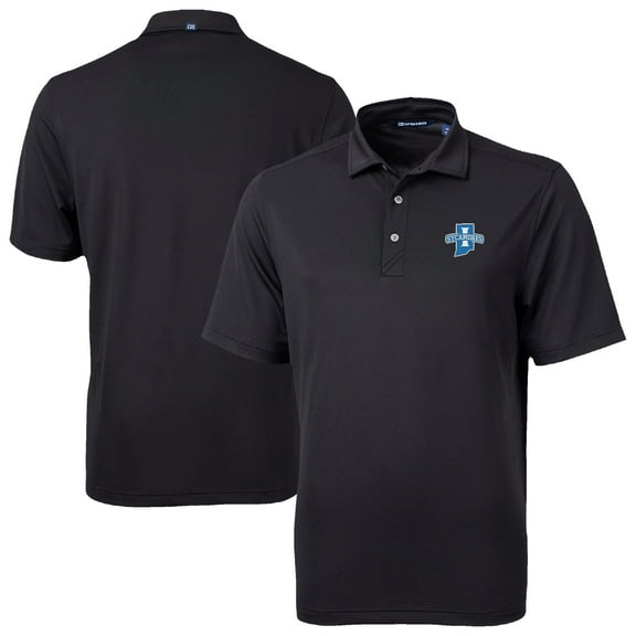 Men's Cutter & Buck Black Indiana State Sycamores Virtue Eco Pique Recycled Polo