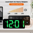 thumbnail image 3 of Digital Alarm Clock for Bederoom, Large Big Numbers Display with Brightness Dimmer,Dual Alarm, Snooze,12/24Hr,Adjustable Volume Loud Bedside Alarm Clock for Kids Teens Boys Girls (Black), 3 of 7
