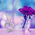 thumbnail image 4 of 18k White Gold Plated Love Arrow Birthstone Pendant Necklace Women Jewelry, 4 of 6