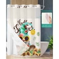 thumbnail image 2 of No Hook Shower Curtain with Snap in Liner, Happy Summer Gnome Watermelon Sunflowers Lemon Hotel Shower Curtains for Bathroom, Washable Shower Curtain Liner Set with Mesh Top Window, 72”x78”, 2 of 6