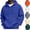 Royal Blue, variant on HAJWOH Mens Lined Hoodie Pullover Winter Warm adjustable drawstring hood, kangaroo pocket