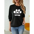thumbnail image 2 of XCHQRTI Dog Mom Sweatshirt Women Dog Paw Pullover Graphic Long Sleeve Drop Shoulder Sweatshirt Top, 2 of 4