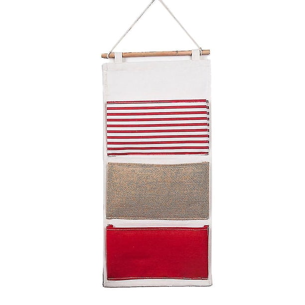 Bolsa de almacenamiento colgante, caja de lino y algodón, organizador colgante para colgar en la pared