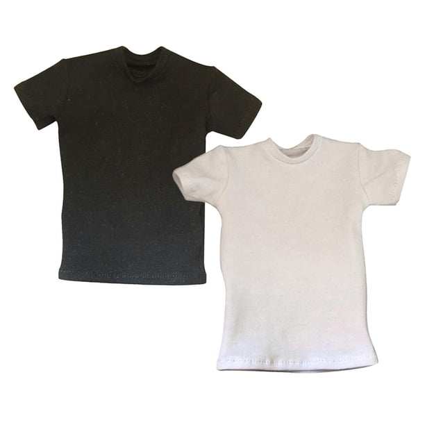 Camiseta de Pérdida de ropa Macarena 2 piezas 1/6 para figuras de acción de 12 pulgadas color blanco y negro