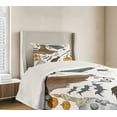 thumbnail image 4 of Ambesonne Halloween Quilted Bedspread Set 2 Pcs, Pumpkin Skull, Twin Size, Multicolor, 4 of 6