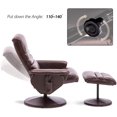 thumbnail image 6 of MCombo 360 Swivel Massage Recliner Chair with Ottoman for Living Room, Faux Leather, Dark Brown, 6 of 8