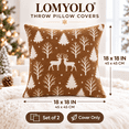 thumbnail image 2 of LOMYOLO Christmas Throw Pillow Covers Set of 2, 18x18IN Chenille Double Side Xmas Decorative Pillow Covers Soft Farmhouse Holiday Cushion Covers for Sofa Couch Bed, Christmas Tree Reindeer Snowflake, 2 of 8