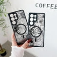 thumbnail image 6 of Magnetic Case for Samsung Galaxy S25 Ultra Black Floral Cute Phone Case, [Compatible with Magsafe] Women Girly Flower Pattern Slim Thin Frost Clear Back TPU Shockproof Bumper Cover, Sunflower, 6 of 7