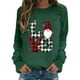 thumbnail image 1 of Gibobby Divertidas Sudaderas Sudadera para mujer Cuello Rojoondo Manga larga Estampado navideño Sudaderas con capucha Casual Navidad Sudaderas (Verde, M), 1 of 4