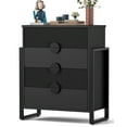 thumbnail image 6 of LGHM 4 Drawer Dresser, Modern Fluted Chest of Drawers for Bedroom, Living Room, Black, 6 of 11
