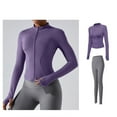thumbnail image 5 of eczipvz Gym Sets Woman Seamless Ribbed Crop Tank High Waist Shorts Yoga Outfits 2 Piece Purple,2XL, 5 of 5