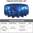 thumbnail image 6 of Blue Galaxy Stars Round Tablecloth for Home Kitchen Restaurant Dining Tables Waterproof Stain and Wrinkle Resistant Tablecloth for Home Party Picnic 60 Inch, 6 of 6