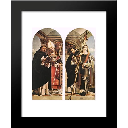 Sts Thomas Aquinas and Flavian, Sts Peter the Martyr and Vitus 20x24 Framed Art Print by Lorenzo Lotto