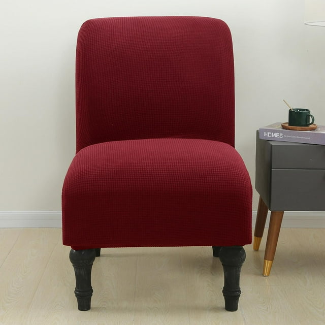Funda elástica texturizada para silla de comedor Yotijar Fundas para sillas de comedor Vino rojo