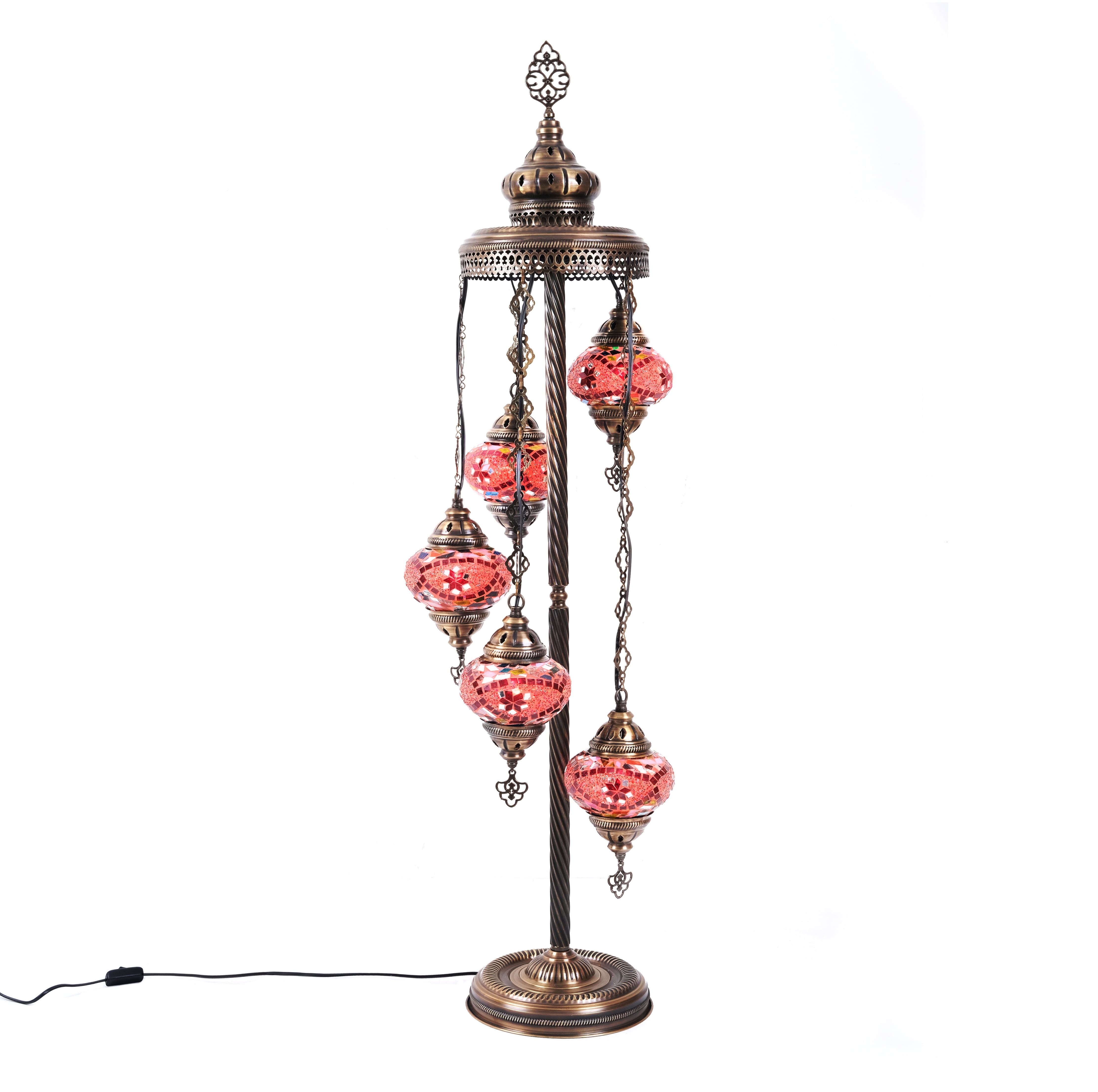 Asylove 5 Globe Turkish Mosaic Lamp Handmade Mosaic Floor Lamp Standing Lamps Floor Lamp for Decorative Lighting Home Designs Turkish Lantern Offer 5 inch Globe - Total Height 52 inch