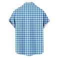 thumbnail image 5 of COSFO Plaid Mens Button Down Shirts Summer Short Sleeve Beach Shirt Loose Fit Vacation Collared Casual Men's Shirts, 5 of 7