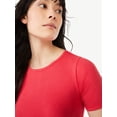 thumbnail image 4 of Free Assembly Women's Ribbed Crewneck Tee with Short Sleeves, Sizes XS-XXXL, 4 of 6
