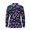 thumbnail image 4 of Uorisanigo Colorful Butterflies Womens Long Sleeve Golf Shirt Fashion Casual Quick Dry Athletic Polo Shirts Relaxed Quarter Zip Tennis Tops for Women Size XL, 4 of 7