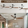 thumbnail image 6 of Sofucor 52-Inch Matte Black Modern LED Downrod Mount Indoor 52 Inch Ceiling Fan with Remote Control, 6 of 8