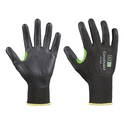 

CoreShield A3/C Coated Cut Resistant Gloves 11/XXL HPPE/Basalt Black Liner Nitrile Micro-Foam Black Coating 13 ga | Bundle of 2 Pairs