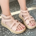 thumbnail image 2 of HGIEYS Girls Summer Sandals, Hollow Breathable Bow Decor Closed Toe Shoes, Anti- Soft Sole Hook and Loop Casual Beach Sandals for Toddler Big Kids Girls 6.5-7 Years, 2 of 5