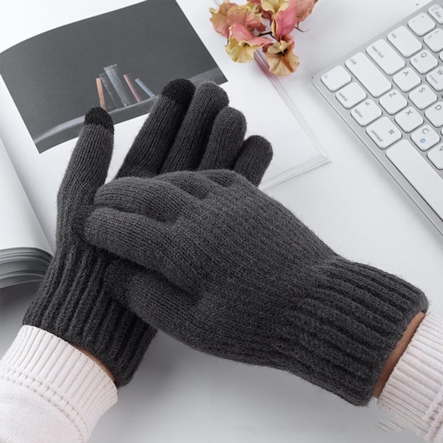 Winter Mens Warm And Thick Cold Proof Solid Color Screen Gloves Gloves Mittens winter gloves Multicolor