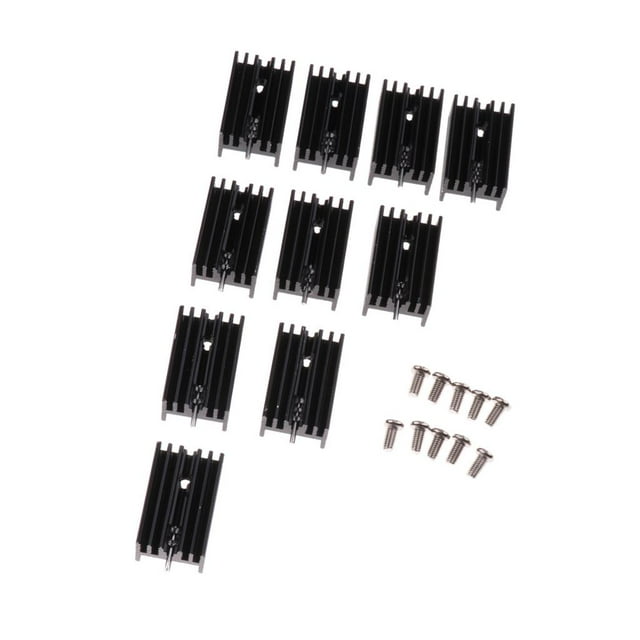 10pcs Disipador de Calor de Aluminio Sunnimix Negro 15x11x25mm