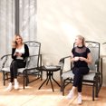 thumbnail image 2 of Outsunny Ensemble de 2 Chaises à Bascule d'Extérieur, Chaise Balançoire de Patio en Maille, Gris, 2 of 10