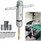thumbnail image 2 of Portamachos de trinquete ajustable, machos de roscar manuales M3, M4, M5, M6 y M8, trinquete izquierdo con machos de roscar HSS, llave de machos en T y machos de roscar métricos, 2 of 2