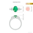 thumbnail image 4 of ANGARA Natural Oval 1.5 ct Emerald and Round Diamond Three Stone Ring in 14K White Gold for Women (Size-9x7mm) | May Birthstone, Birthday, Anniversary, Jewelry Gift for Women | Natural Emerald Ring, 4 of 8