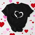 thumbnail image 2 of BLVB T-Shirts de la Saint-Valentin pour Femmes Cœur Mignon T-Shirts Graphiques Décontractés Col Rond Manches Courtes Hauts Cadeaux Tee pour Elle, 2 of 7
