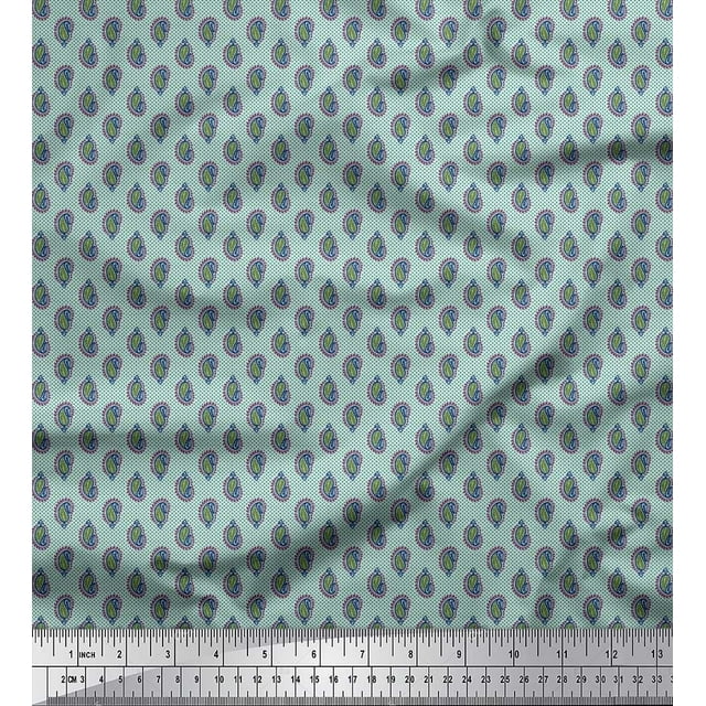 Soimoi Georgette Viscose Fabric Dot & Paisley Small Decor Fabric Printed Yard 42 Inch Wide