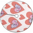 thumbnail image 1 of FMSHPON Cute Cat Dog Hug Hearts Xmas Christmas Tree Skirt Stand Mat for Holiday Party Decoration Indoor Outdoor 48 inches, 1 of 3