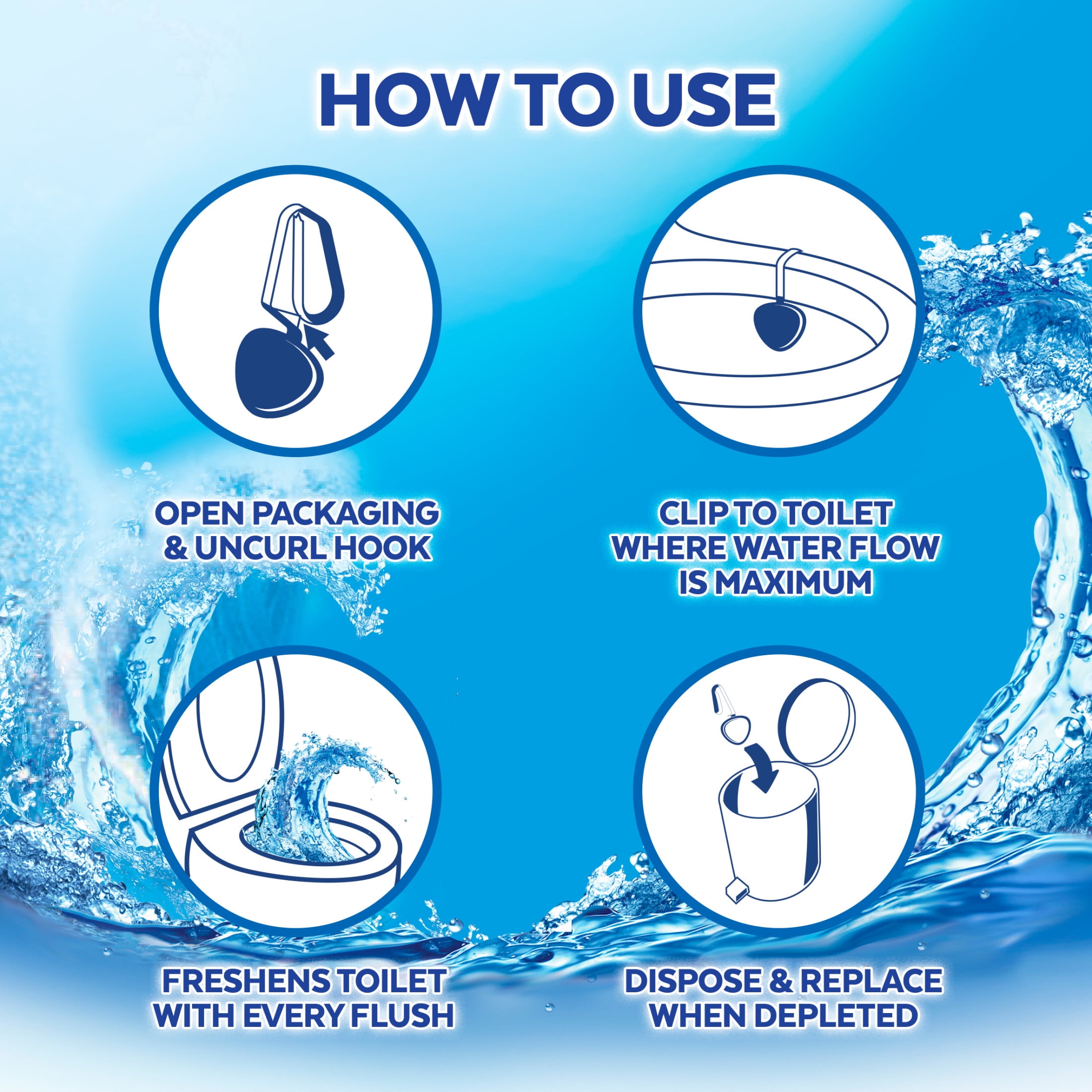 Lysol Automatic in-The-Bowl Toilet Cleaner, Cleans and Freshens Toilet Bowl, Atlantic Fresh Scent, 2 Count
