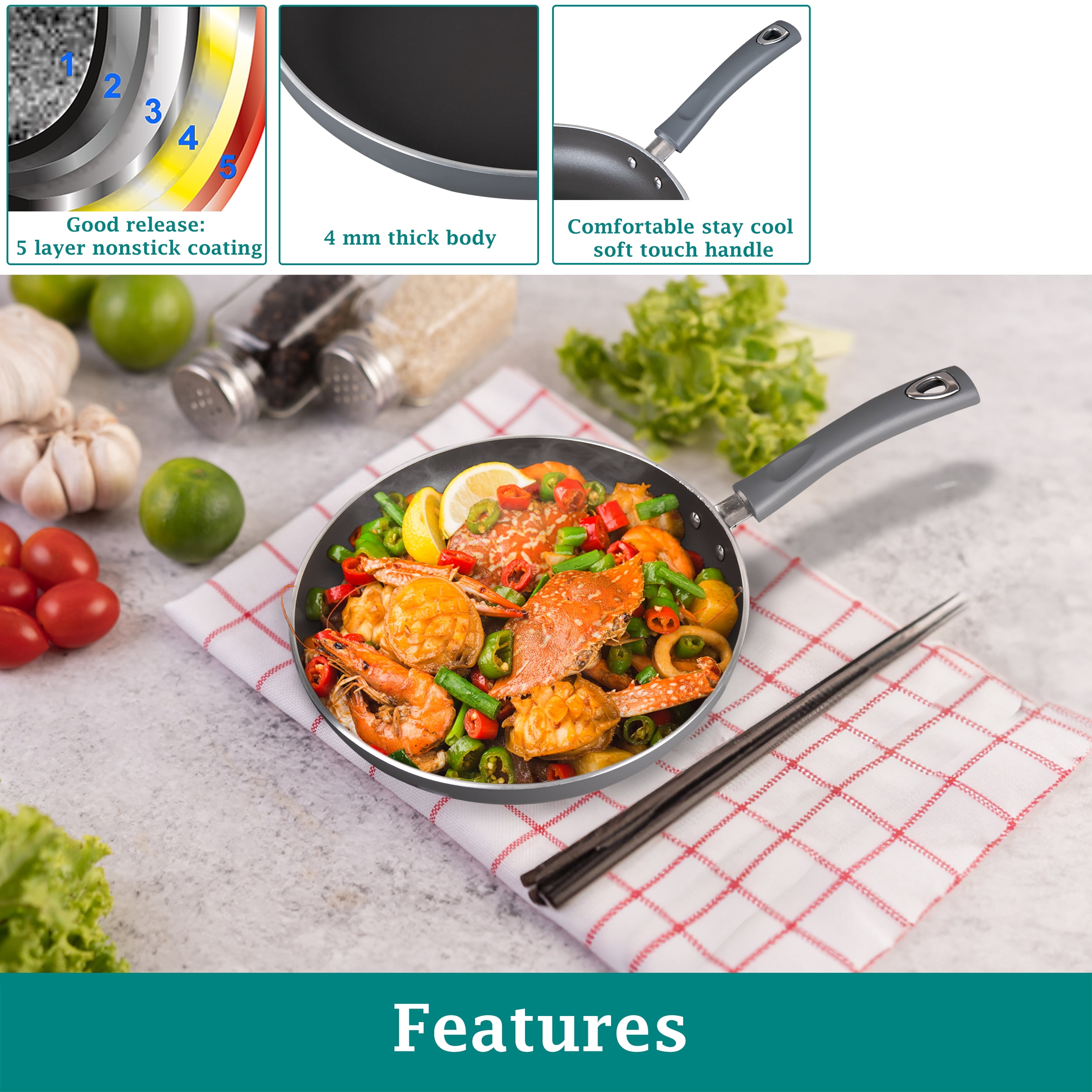 (2 pack) Mainstays 12" Heavy Weight Non-Stick Skillet