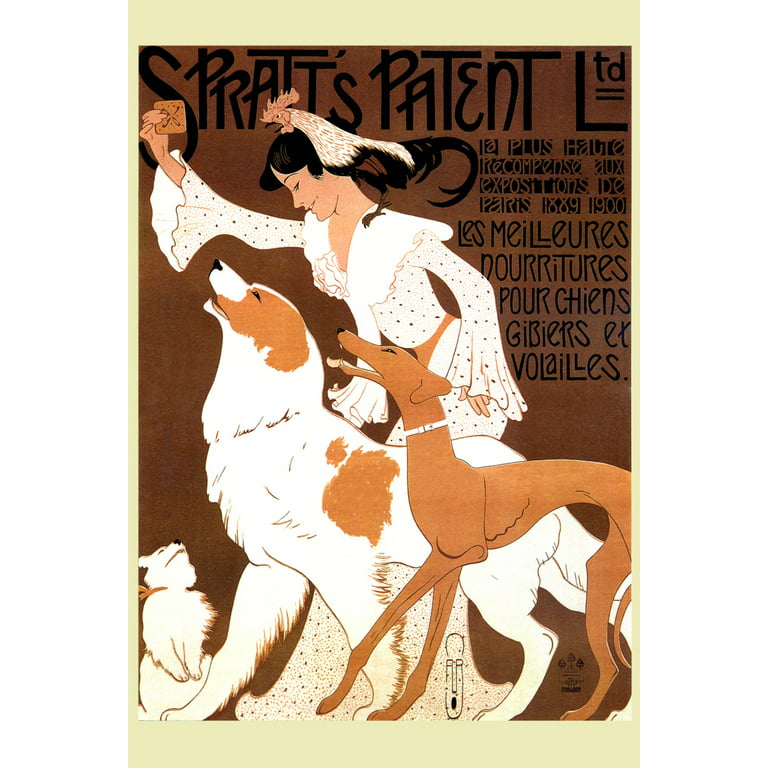 Spratts Patent Limited Pet Dog Food Vintage Illustration Travel Art Deco  Vintage French Wall Art Nouveau French Advertising Vintage Poster Prints  Cool Wall Decor Art Print Poster 12X18 - Walmart.Com